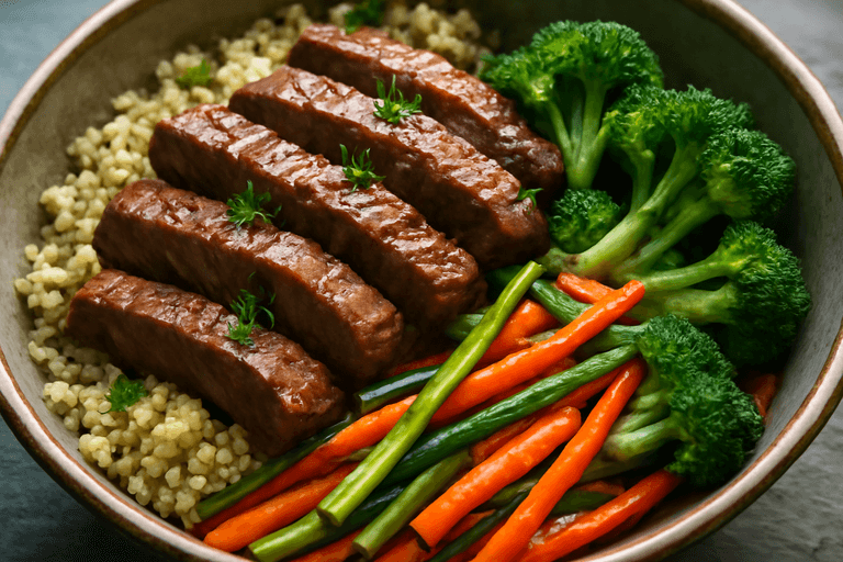 Kräftiges Rindfleisch-Gemüse-Bowl