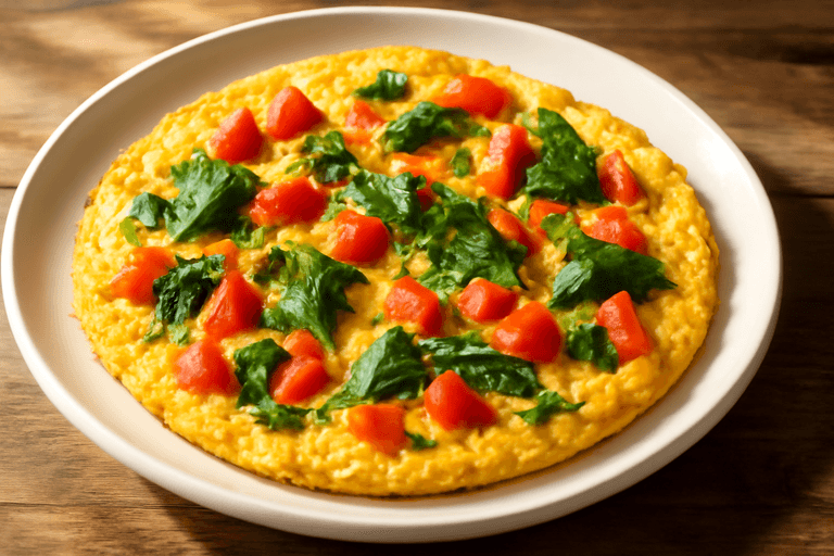 Proteinrik grynig omelett med grönsaker