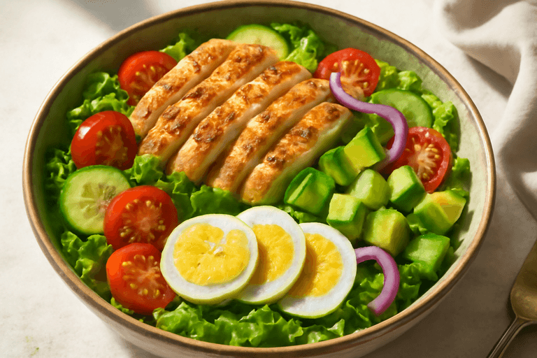 Ensalada Clásica de Pollo y Vegetales Frescos