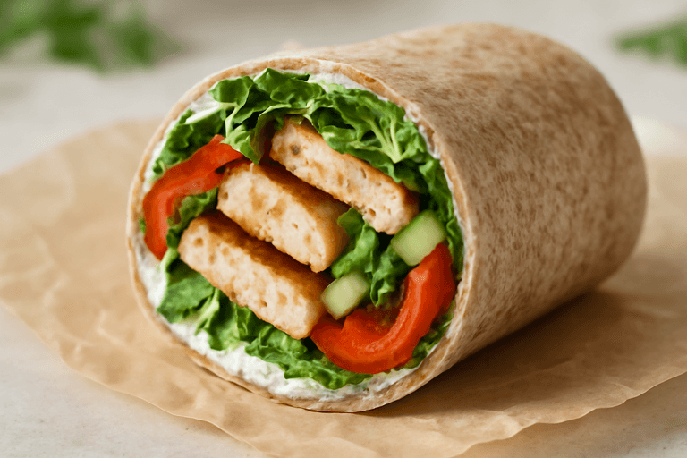 Leichter Hähnchen-Gemüse-Wrap