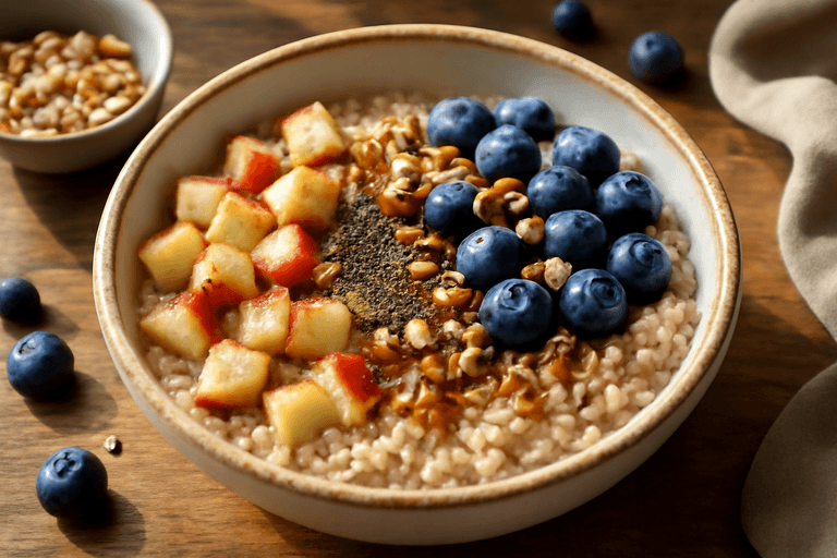 Veganer Power-Frühstücks-Quinoa-Bowl
