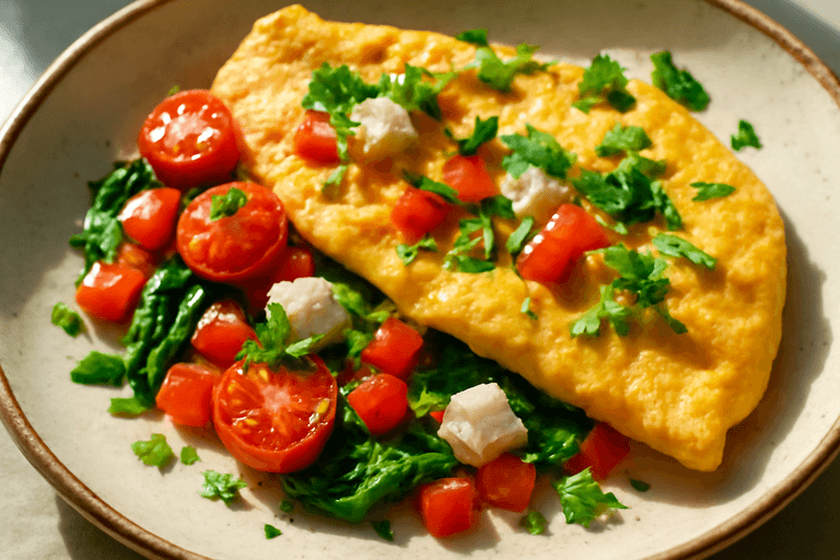 Power-Frühstücks-Omelette mit Gemüse & Feta