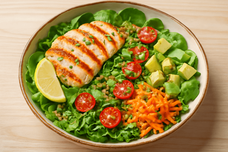 Salade de poulet grillé énergisante