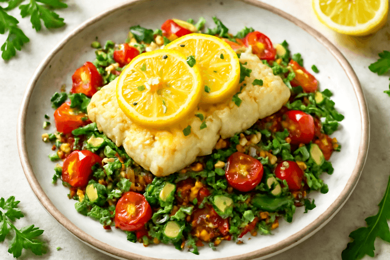 Sitronbakt Torsk med Quinoasalat