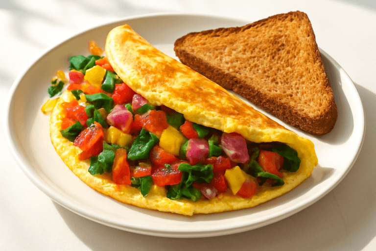 Hearty Veggie Omelette with Wholegrain Toast