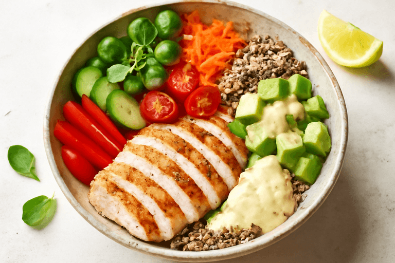 Kleurrijke Kip & Groente Power Bowl