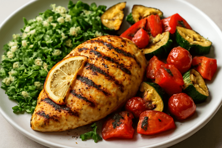 Gegrilde Kipfilet met Geroosterde Groenten en Quinoasalade