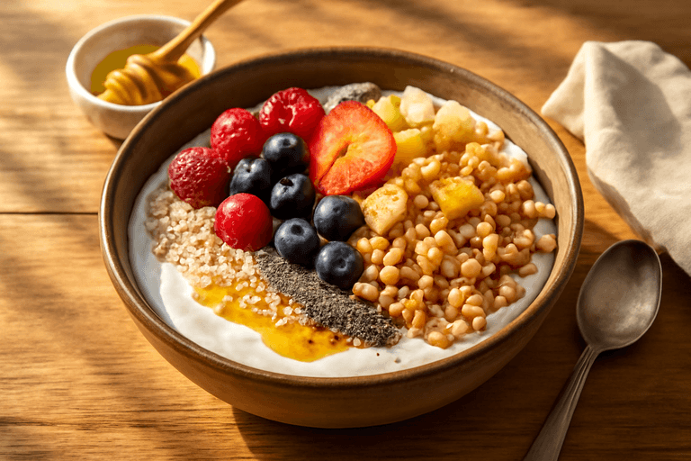 Protein-Power Frühstücks-Bowl mit Beeren & Quark