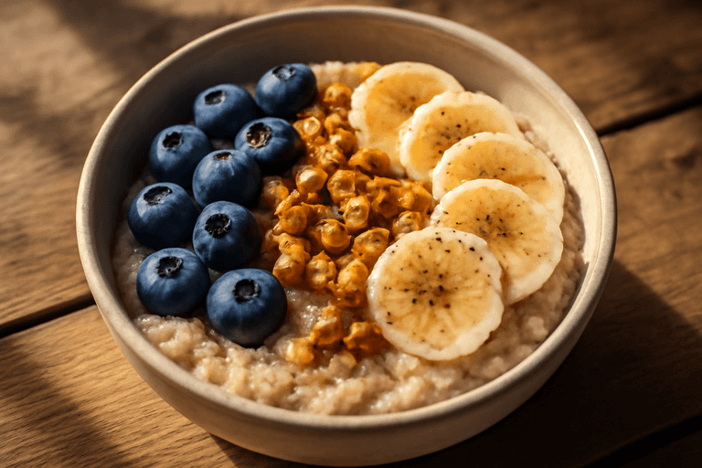 Proteinrik Havregrøt med Bær og Nøtter