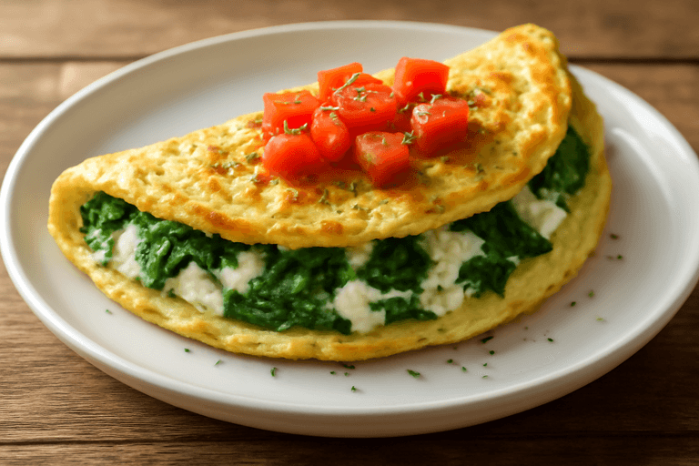 Tortilla de Espinacas y Queso Cottage Ligera