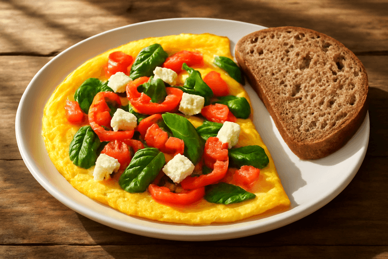 Κλασικό Ομελέτα Με Λαχανικά & Τυρί