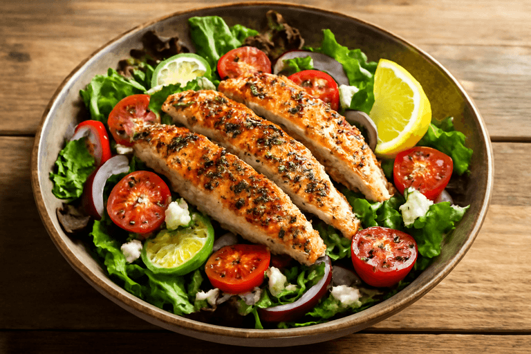 Ensalada Mediterránea de Pollo a la Parrilla