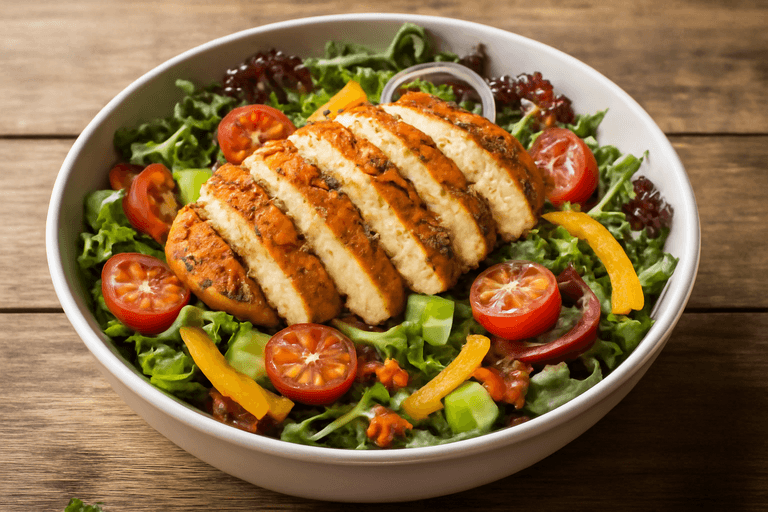 Leichter Hähnchen-Gemüse-Salat mit Kräuterdressing