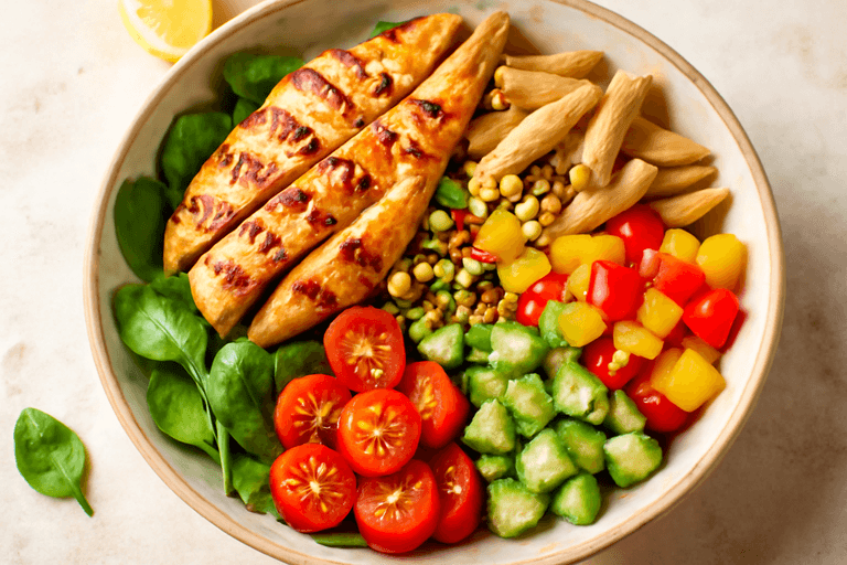 Kleurrijke Kip & Groente Power Bowl