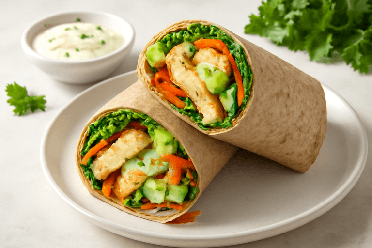 Leichter Hähnchen-Gemüse-Wrap