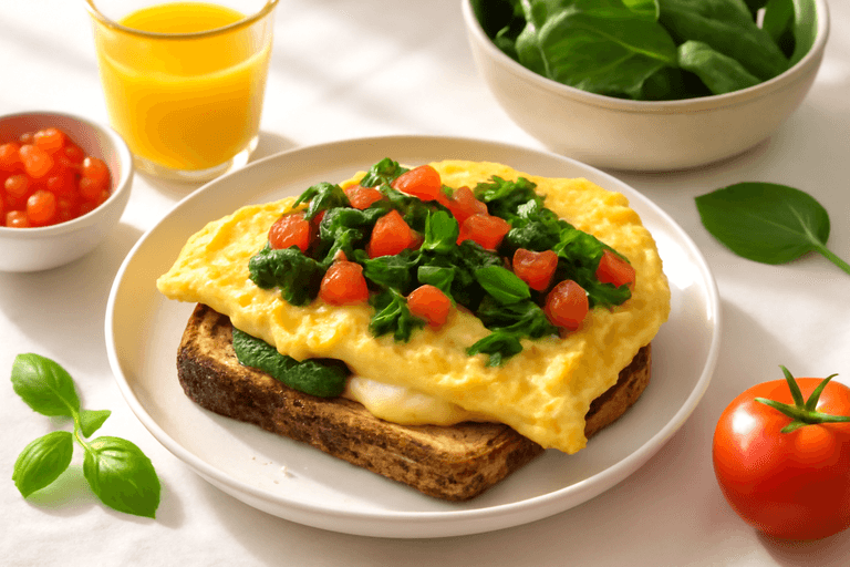 Energieboost Omelet met Spinazie en Tomaat