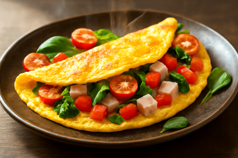 Proteinrik klassisk omelett med grønnsaker