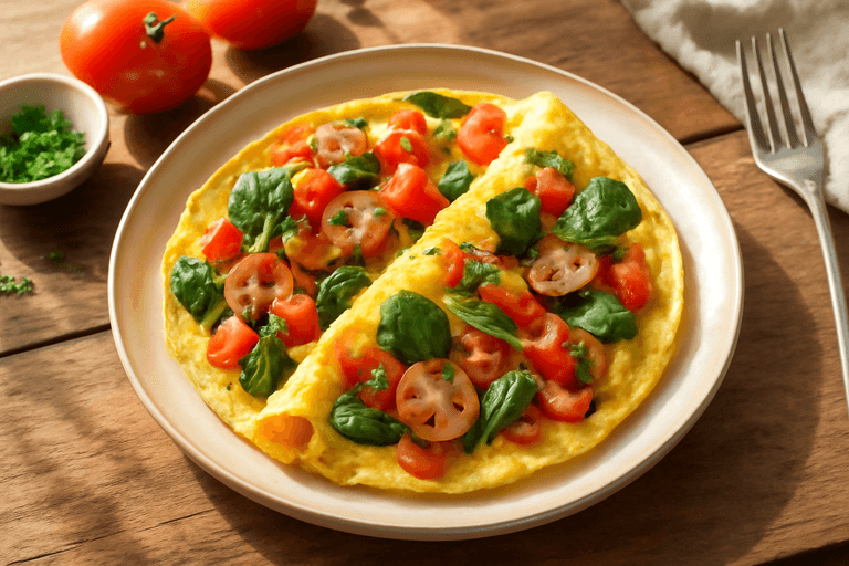 Omelette légère aux légumes et herbes fraîches