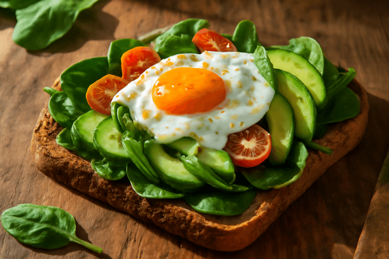 Energieboost Ontbijtsalade met Gebakken Ei