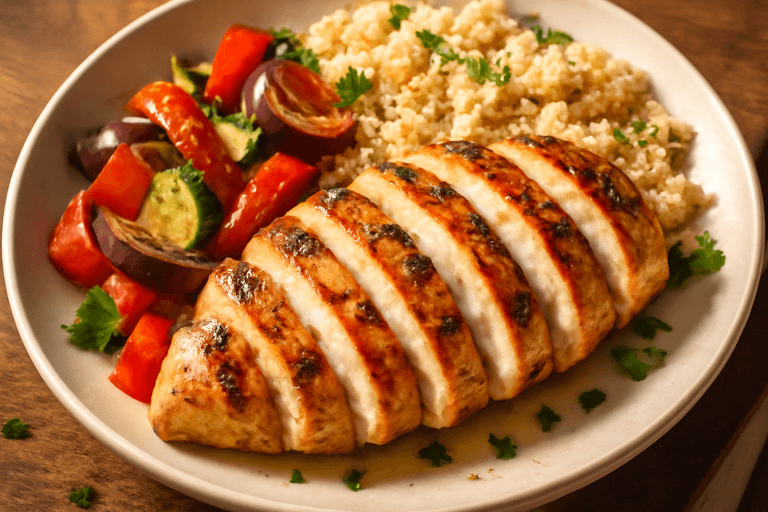 Gegrilde Kipfilet met Geroosterde Groenten en Quinoa