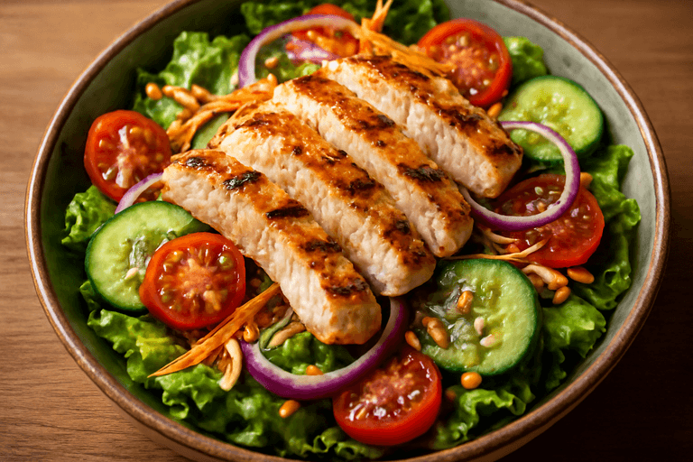 Ensalada Fresca de Pollo Clásica y Baja en Calorías