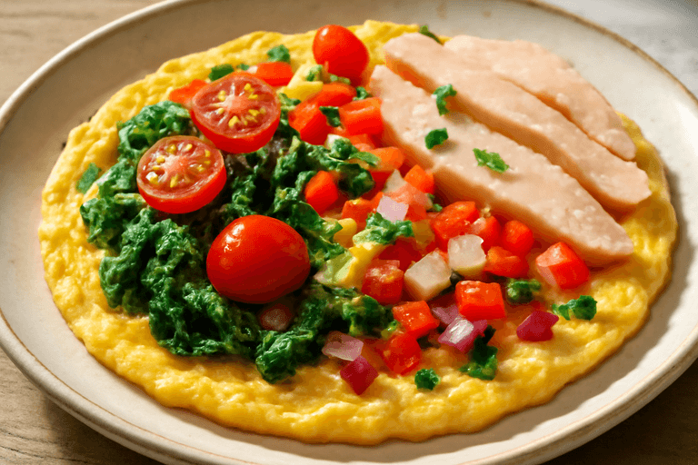 Proteinrikt klassisk frokostomelett