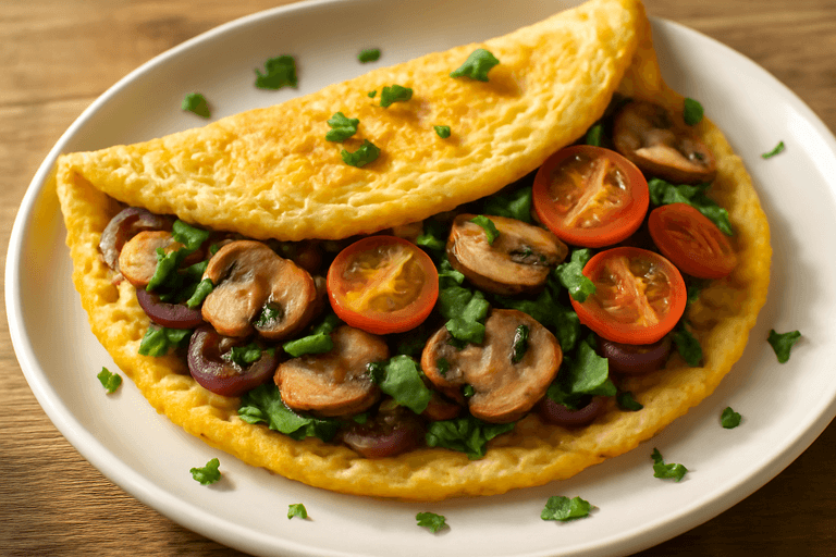 Omelette minceur aux légumes colorés