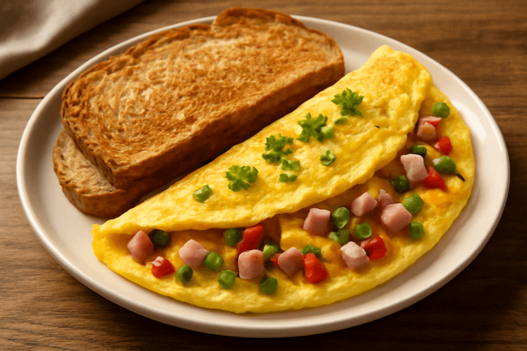 Power Protein Omelett mit Vollkornbrot