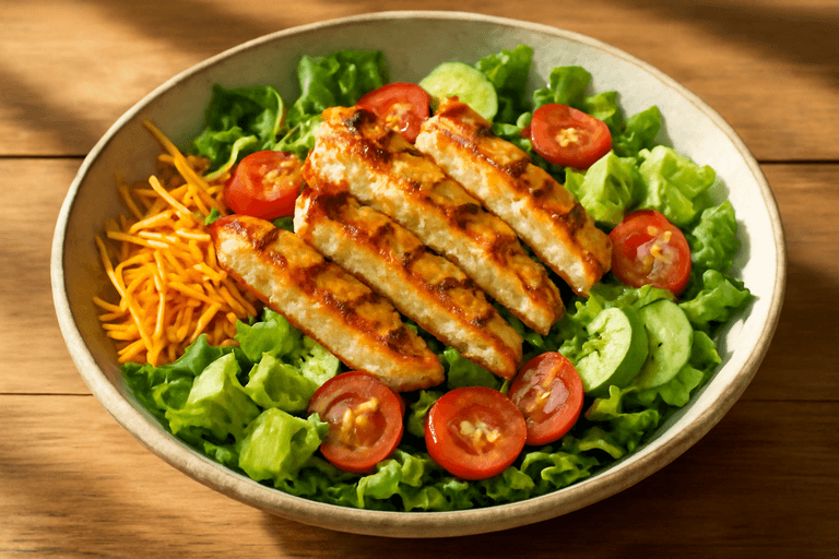 Salade de poulet croquante aux légumes frais