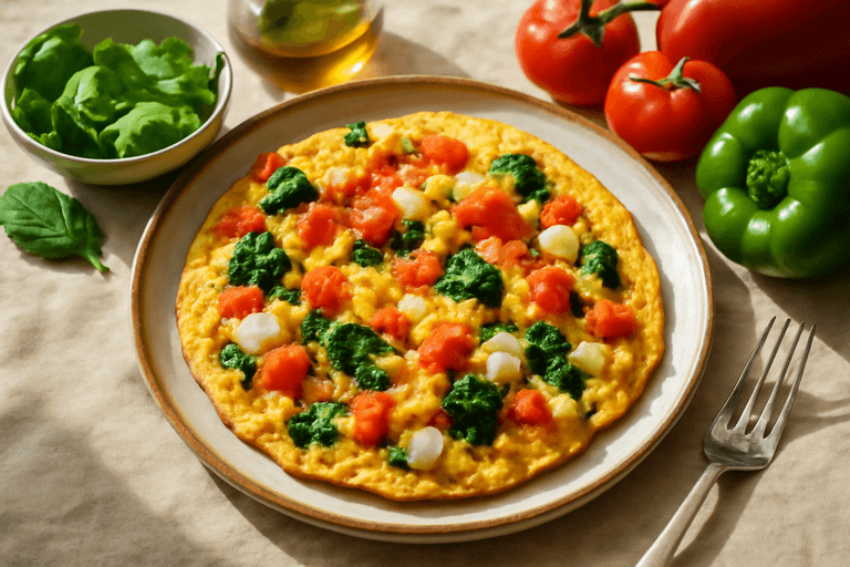 Protein Dolu Sebzeli Omlet