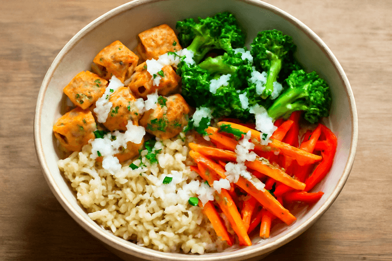 Leichter Hähnchen-Gemüse-Bowl