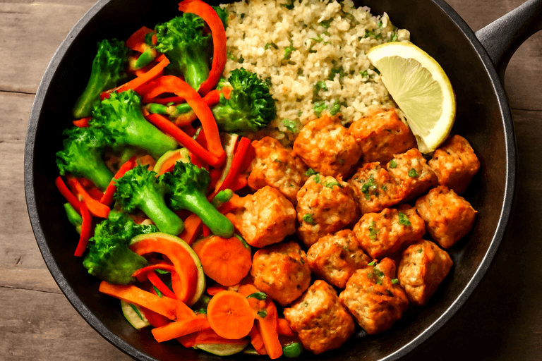 Hähnchen-Gemüse-Pfanne mit Quinoa