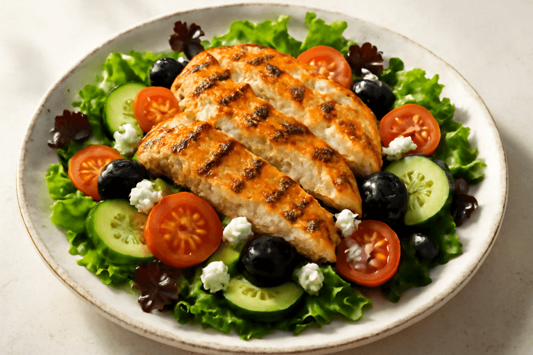 Ensalada Mediterránea de Pollo a la Plancha