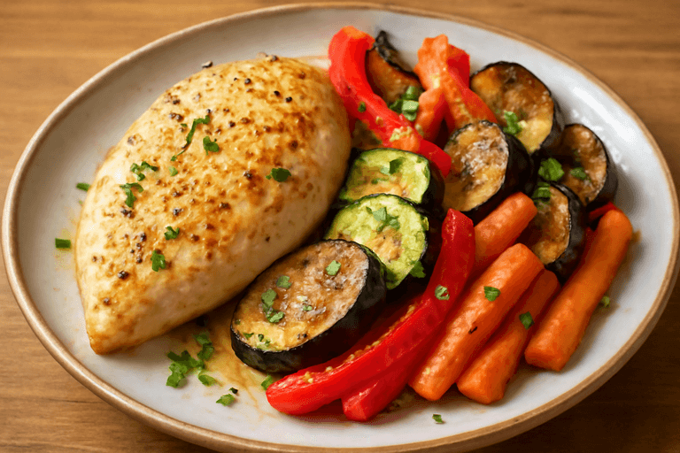 Pollo a la Plancha con Verduras Asadas