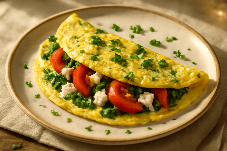 Omelette Légère aux Épinards et Feta