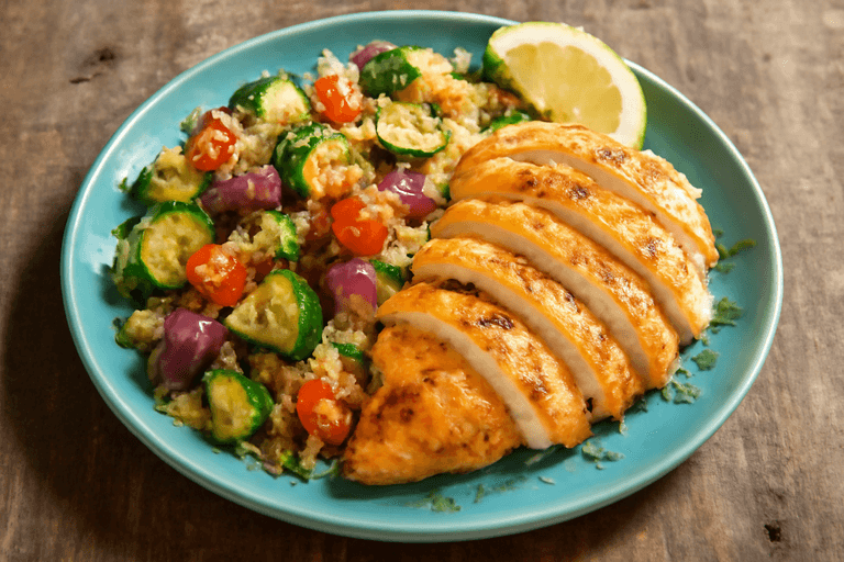 Gegrilde Kipfilet met Geroosterde Groenten en Quinoasalade