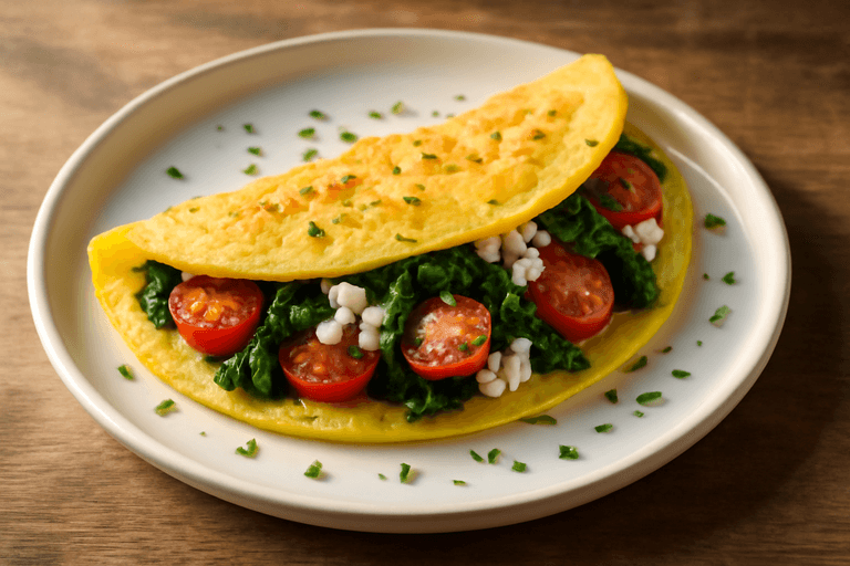 Omelette légère aux légumes et fines herbes
