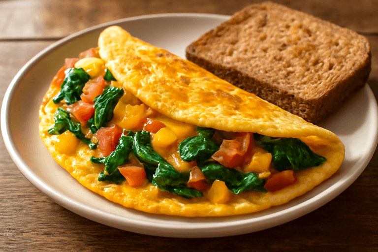 Protein-Packed Veggie Omelette with Whole Grain Toast