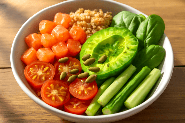 Proteinrik laksebolle med quinoa og avokado