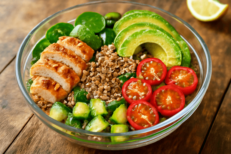 Kleurrijke Kipsalade met Quinoa & Avocado