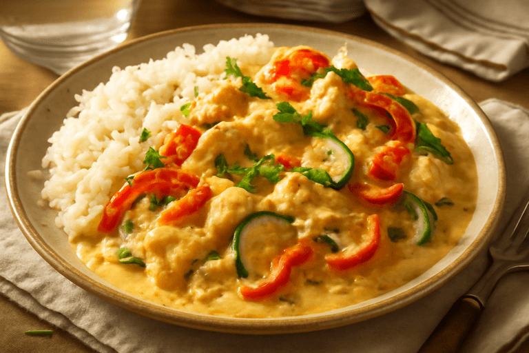 Syty Kremowy Kurczak z Ryżem i Warzywami
