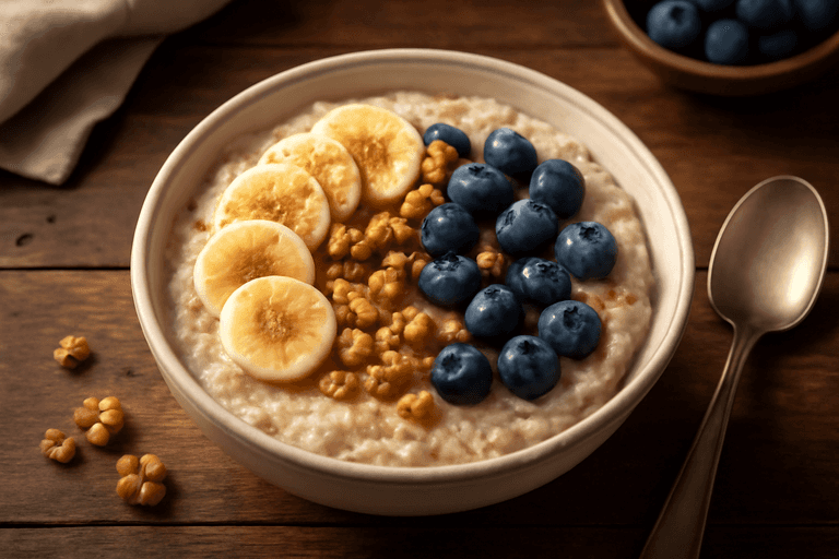 Energirik Havregrøt med Bær og Nøtter