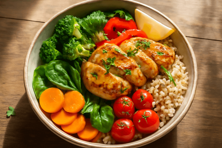 Energie Boost Groenteschotel met Gegrilde Kip