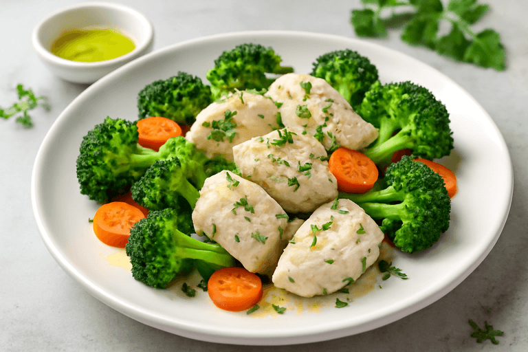 Лёгкое куриное филе с овощами на пару