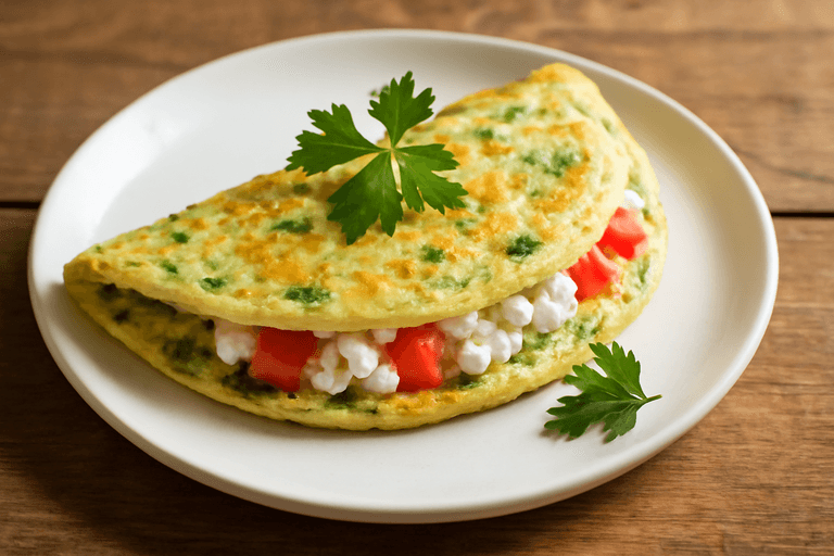 Tortilla de Espinacas y Queso Cottage