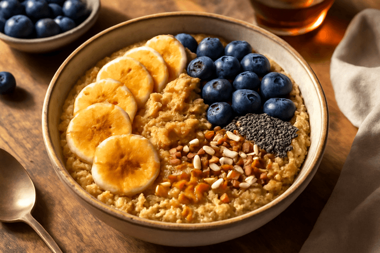 Veganer Protein-Power-Quinoa-Frühstücks-Bowl