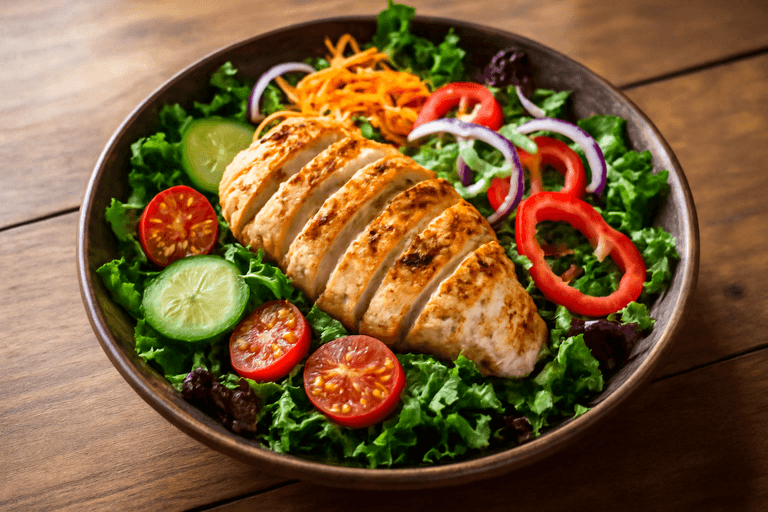 Salată Clasică cu Piept de Pui la Grătar și Legume proaspete