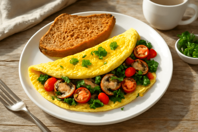 Energieboost Omelet met Groenten & Volkoren Toast