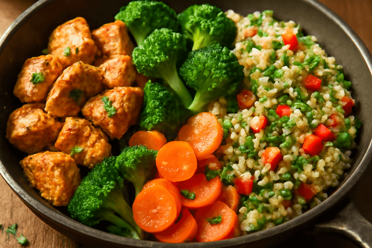 Hähnchen-Gemüse-Pfanne mit Quinoa