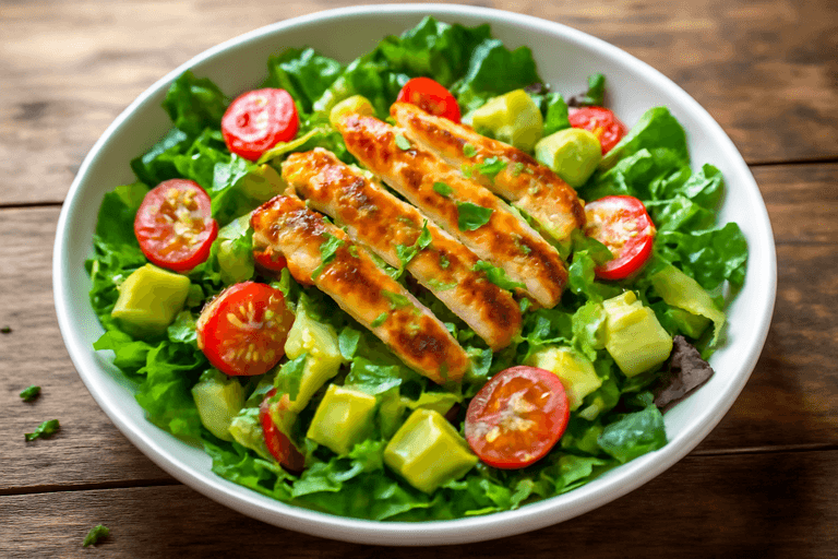 Knapperige Kipsalade met Avocado en Citroendressing